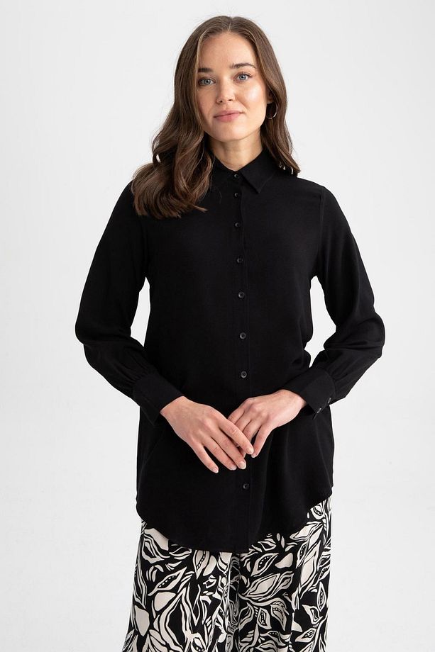 Regular Fit Uzun Kollu Gömlek Tunik - 8