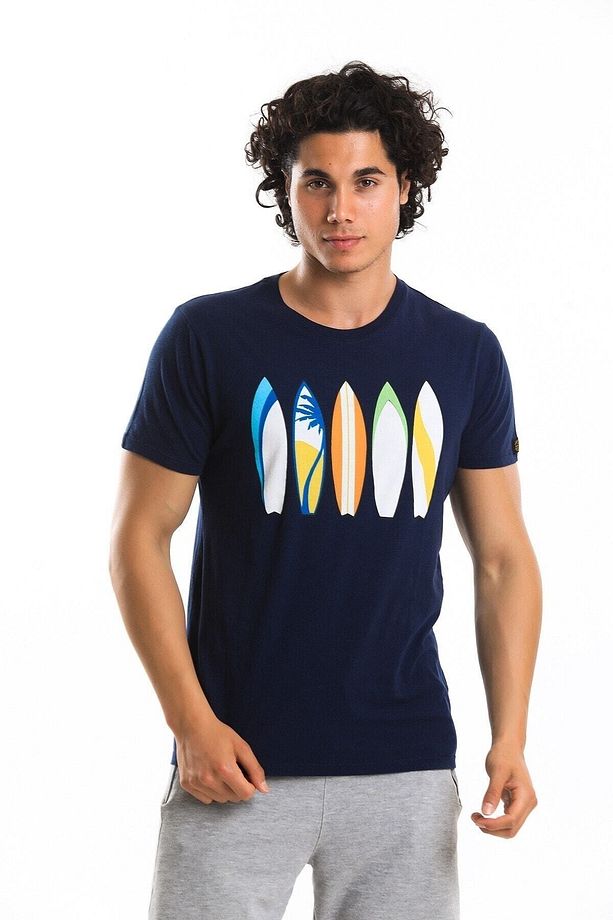 Men Tshirt Erkek Lacivert Tshirt 22526-04 - 1