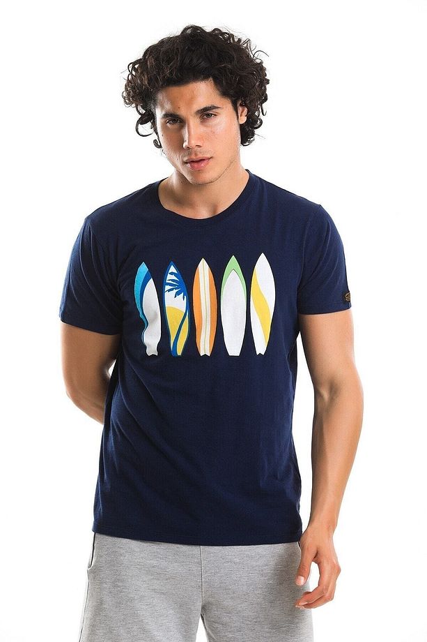 Men Tshirt Erkek Lacivert Tshirt 22526-04 - 3