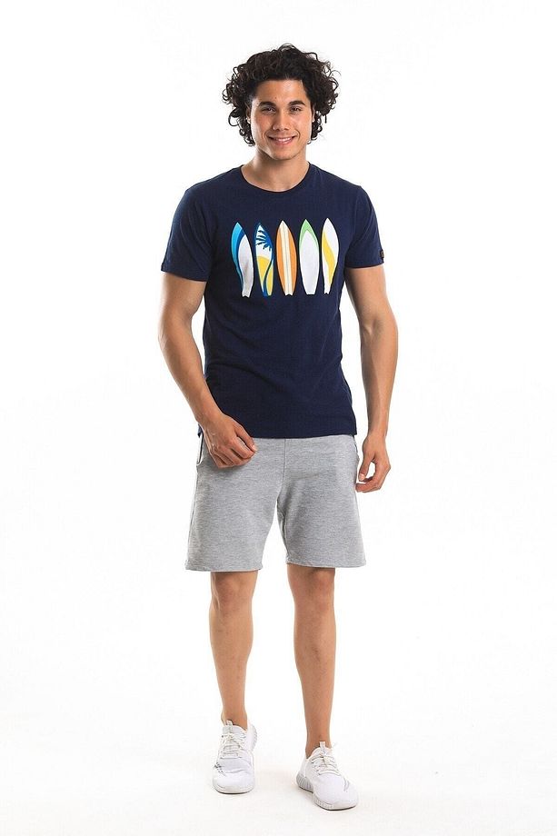 Men Tshirt Erkek Lacivert Tshirt 22526-04 - 4