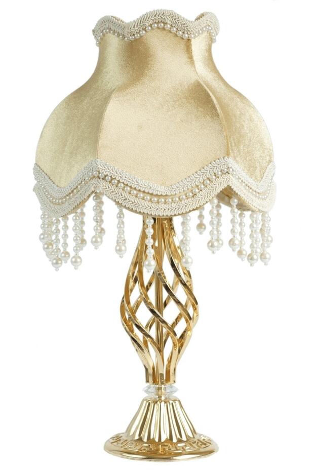 Kadife Kaplı El Yapımı Klasik Model Abajur - 1