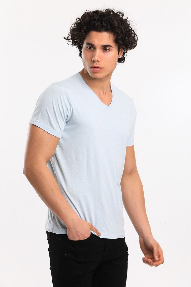 Tshirt Erkek Mavi Tshirt 21522-07 - 4