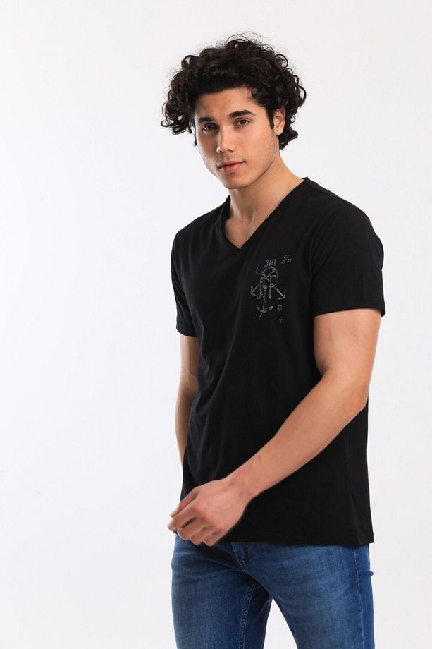 Tshirt Erkek Siyah Tshirt 21599-02 - 7