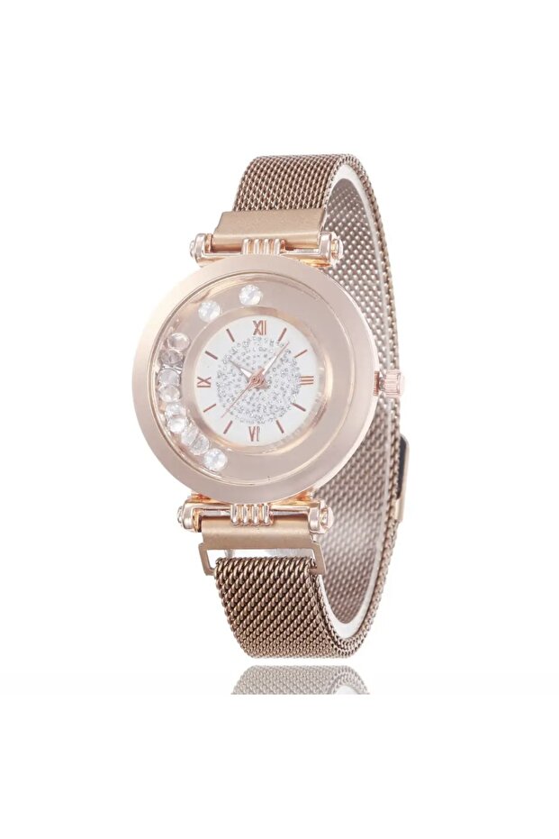 Alloy Stone Round Wristwatch