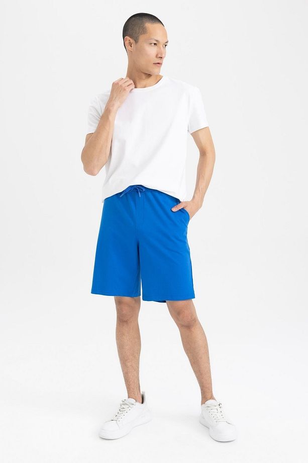 Erkek Regular Fit Sweatshirt Kumaşı Pamuklu Şort - 1
