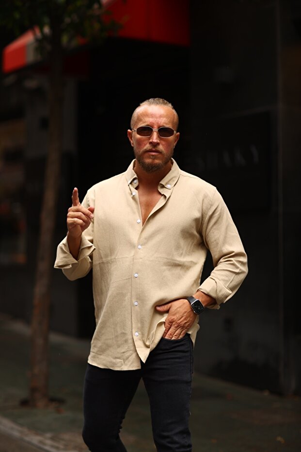 Erkek Dokulu Oversize Gömlek - 2