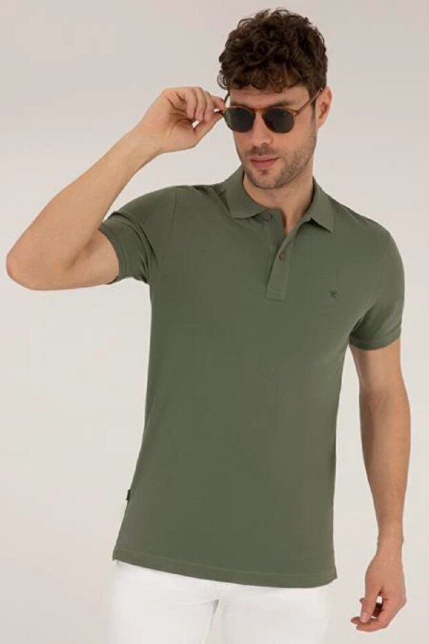 Slim Fit Polo Yaka Basic Tişört - 1