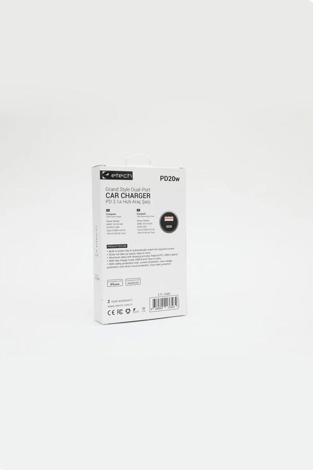 Araç Şarjı Pd 3.1a Hızlı Usb & Type-c 20w Çakmaklık - 5