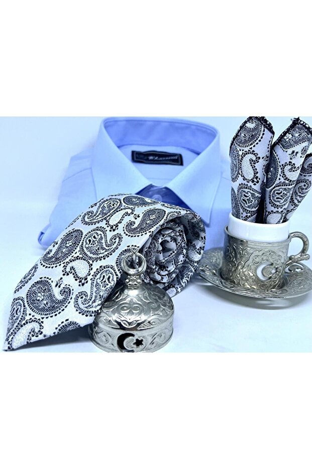 DOKUMA MENDİLLİ KRAVAT - 3