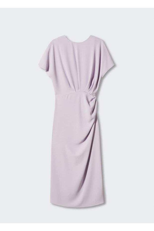 Drape Detaylı Elbise - 3