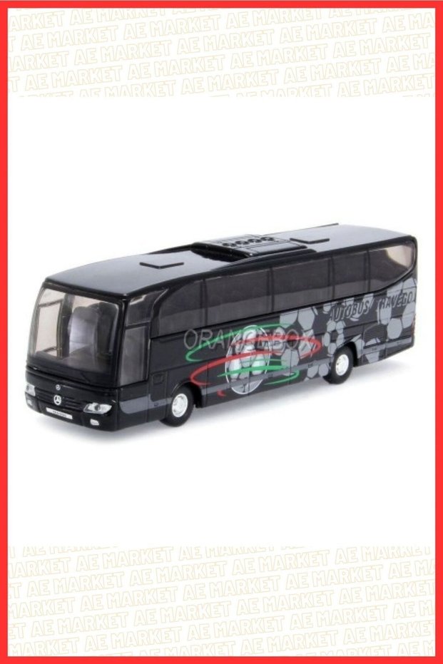 Mercedes Benz Travego Bus Diecast Metal Original Team Bus Door Opens Black