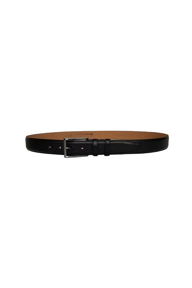 %100 Hakiki Kaliteli Deri, Dikişli Siyah Klasik, Kumaş Pantolon Kemeri 3.5 Cm=dk-140-141 - 7