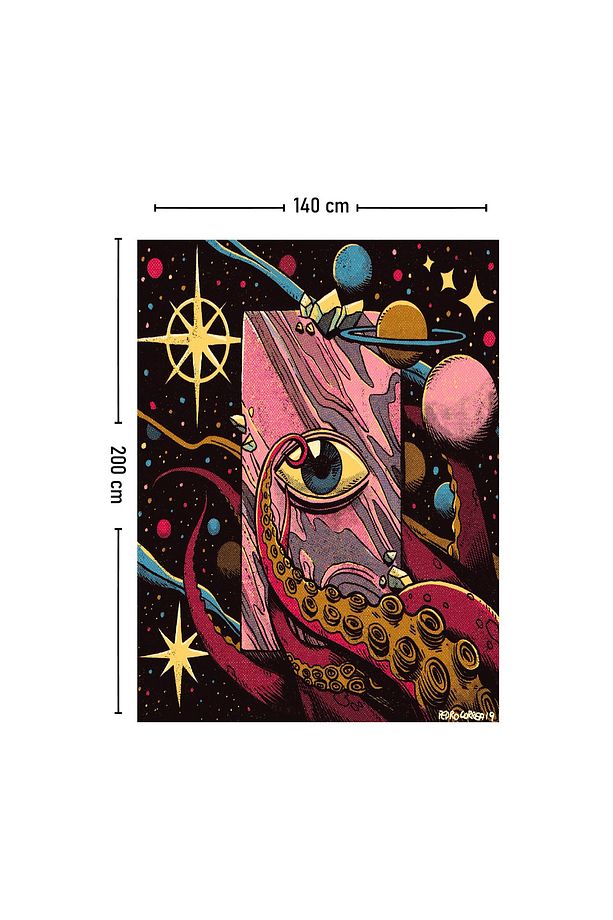Kozmik Göz Psychedelic Duvar Örtüsü Halısı 70x100, 100x140, 140x200 - 2