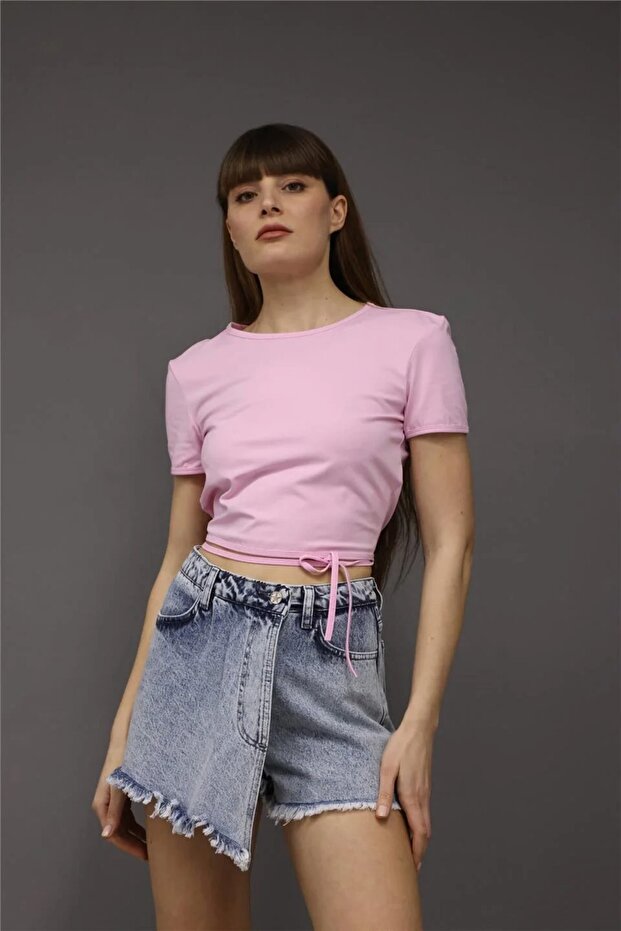 Women's LE T-Shirt Pink with Back Detail