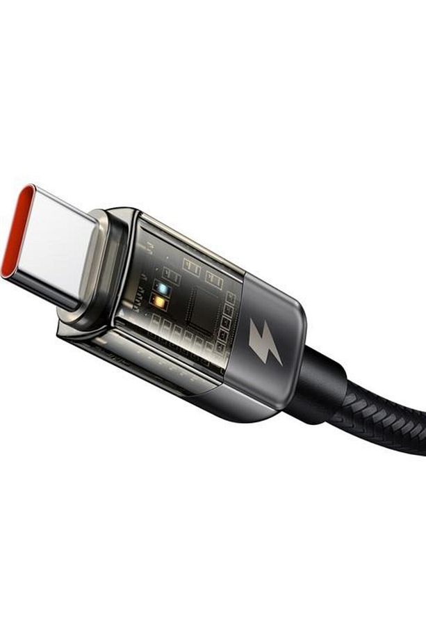 Ca-2840 Typec Typec 100w Ledli Power Off Hızlı Data Sarj Kablo 1.2m-siyah - 2
