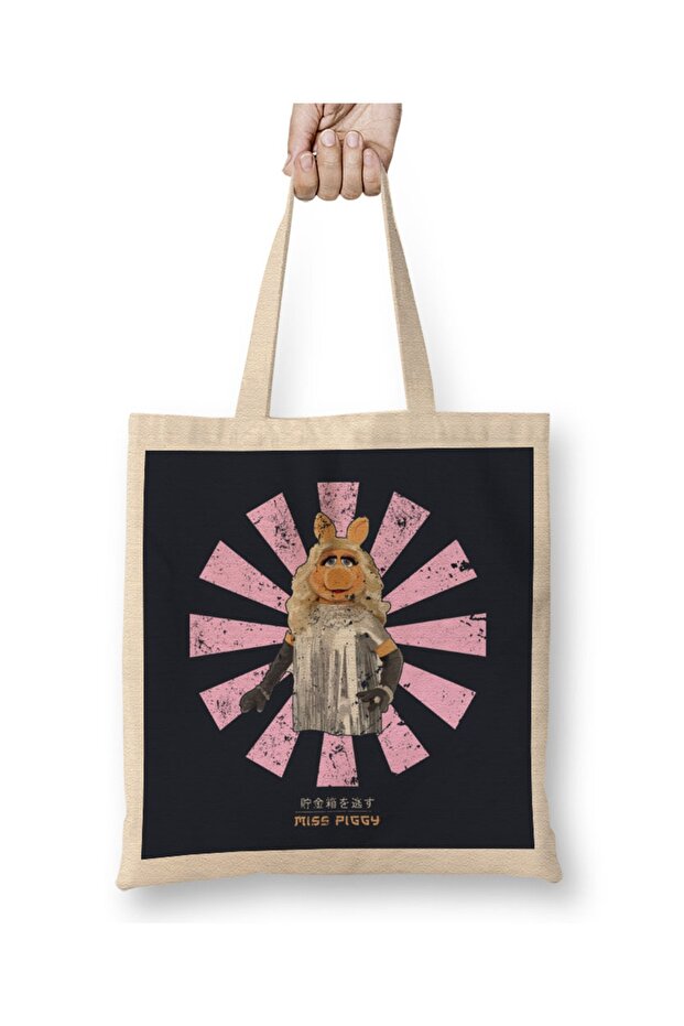 Miss Piggy Retro Japanese Muppets Tote Bag Long Handle