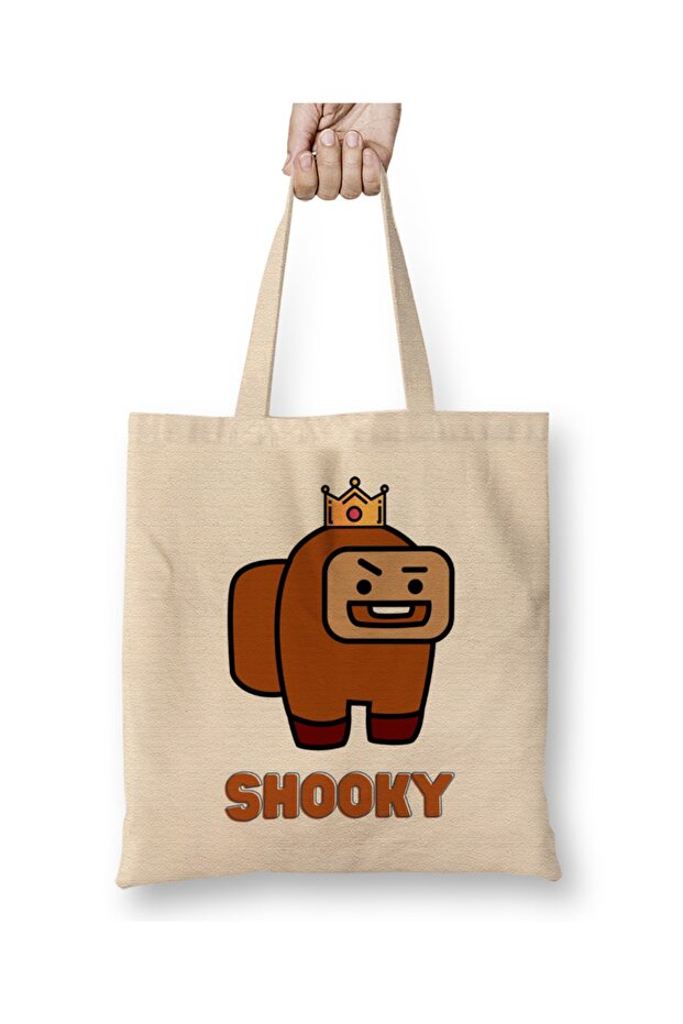 BTS بيننا Bt21 Shooky 01 حقيبة قماشية بمقبض طويل