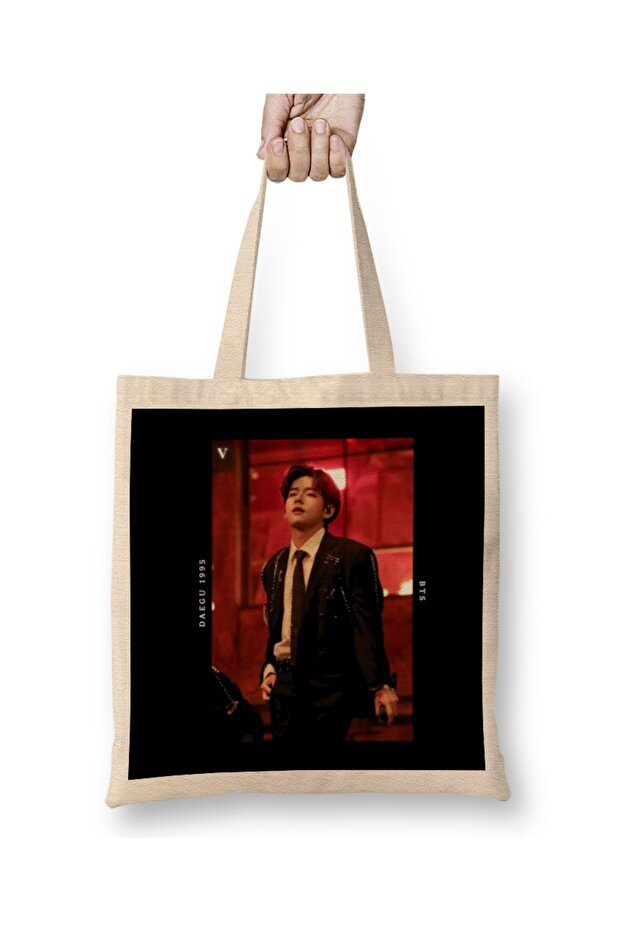 Bts V Dark Theme Cloth Bag Long Handle