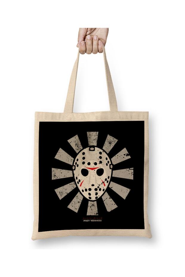 Jason Voorhees Retro Japanese Friday the 13th Tote Bag Long Handle