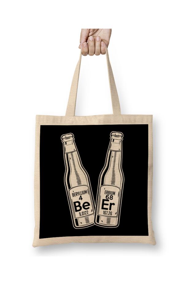 Beer Beryllium Erbium Funny Chemistry Periodic Pun Cloth Bag Long Handle