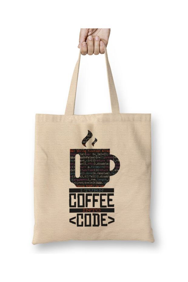 Programmer Coffee Code Cloth Bag Long Handle - 1