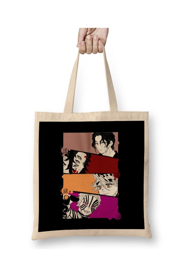 Upper Moon And Muzan Demon Slayer Tote Bag Long Handle