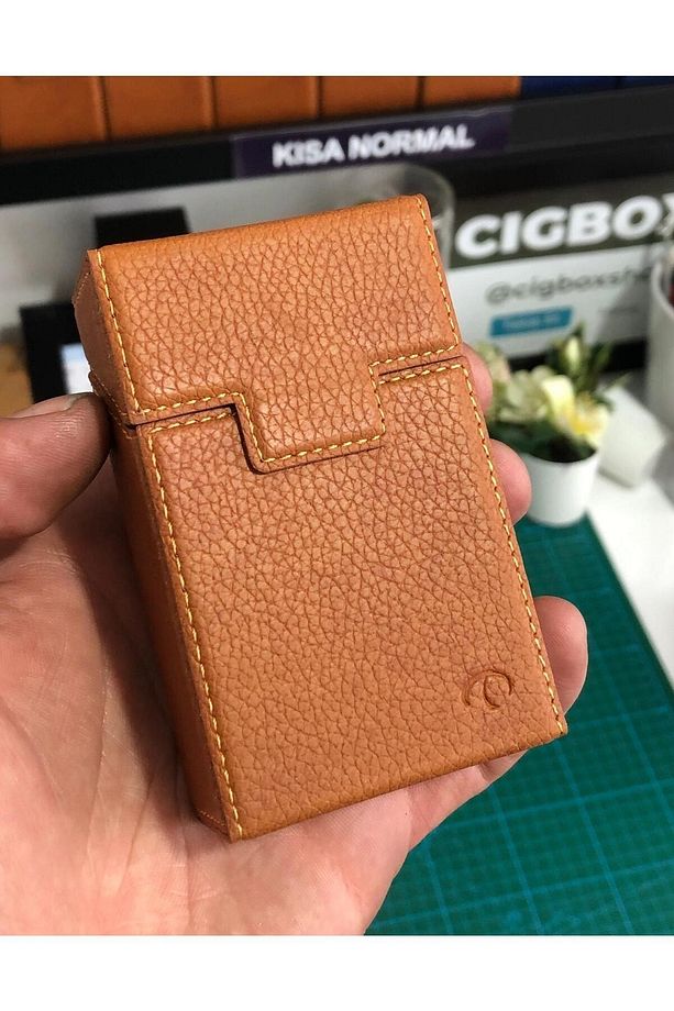 Sarma Tütün Için Sigara Tabakası Sigaralık Deri Kutu Cıgbox - 1