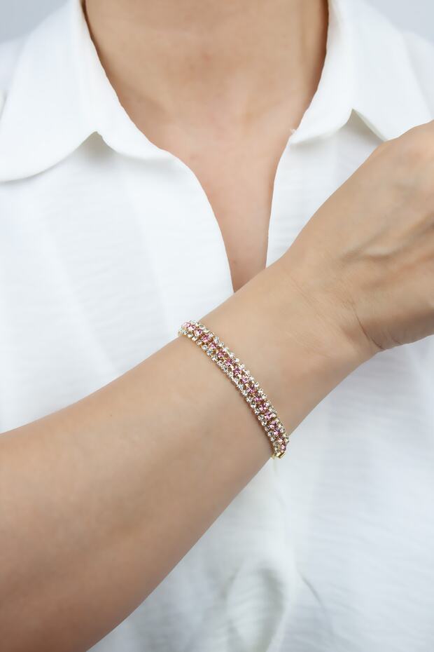 Three Rows Colorful Waterway Bracelet