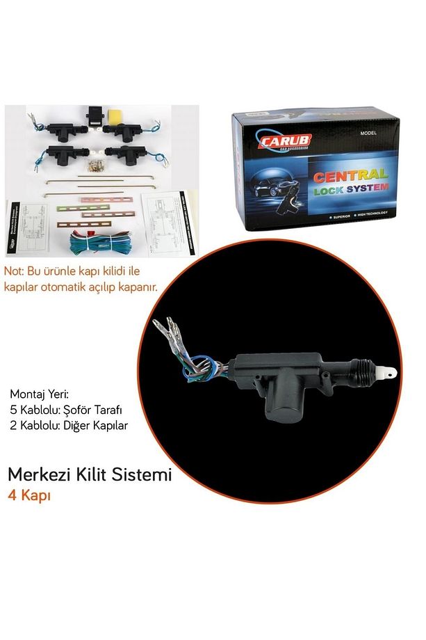 Tofaş Şahin Doğan Kartal Merkezi Kilit Seti 4 Kapı Beyinli Tesisat Kablolu 12 Volt Sr-01 - 4