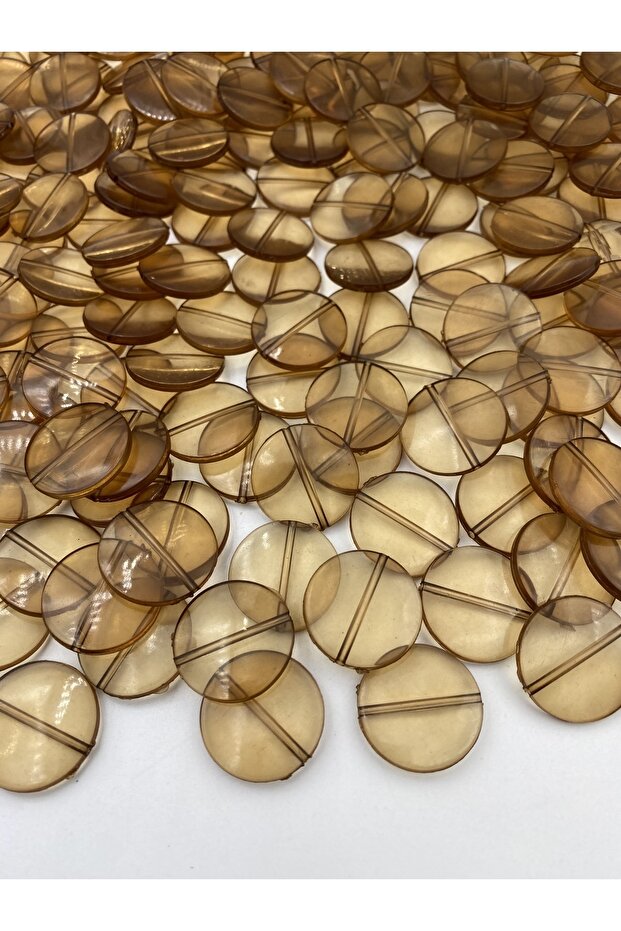 100Gr Mink / Light Brown 25mm Flat Flat Round Acrylic Beads, Bag Beads (100Gr~40 Pieces),