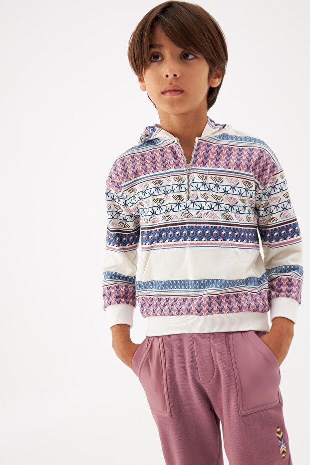سويت شيرت منقوش للأولاد 22fw0nb3401 - 2