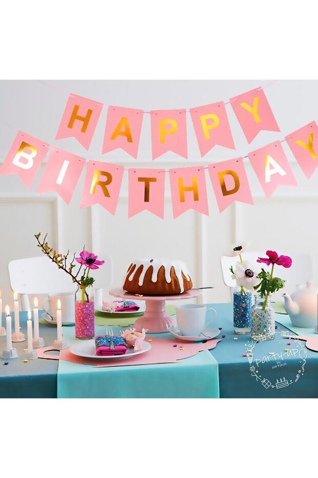 Happy Birthday Banner Transparent Balloon Set with Text and Confetti - 7