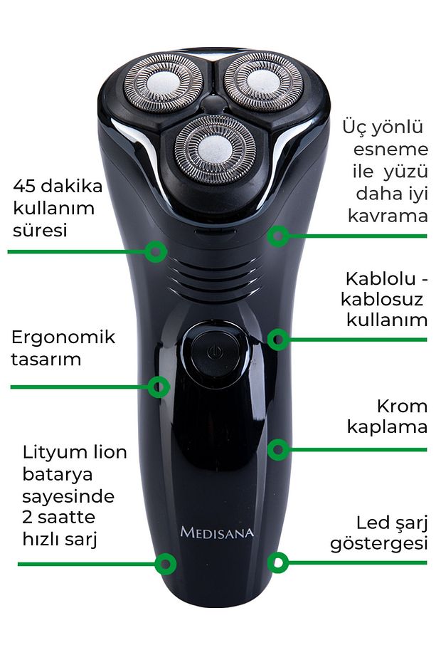 Move Alman Tasarım Led Ekranlı Esnek Oynar Başlıklı Şarjlı Tıraş Makinesi - 4