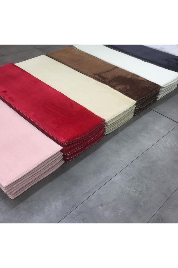 Comfort Krem (1 ADET) Peluş Merdiven Halısı Kaymaz Deri Tabanlı Pufidik Yumuşak Basamak Paspası - 2