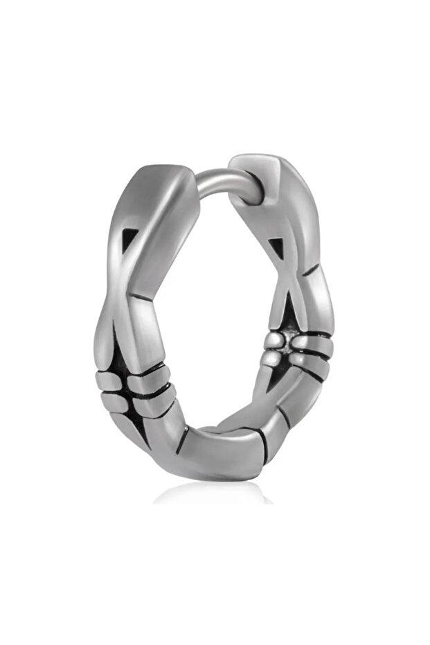 Unisex Silver Gothic Sports Steel Hoop Earrings
