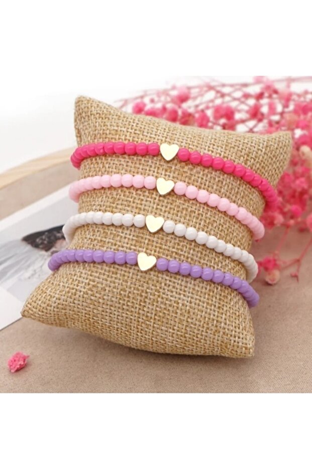 Women's Gold Heart 4-Piece Bracelet
