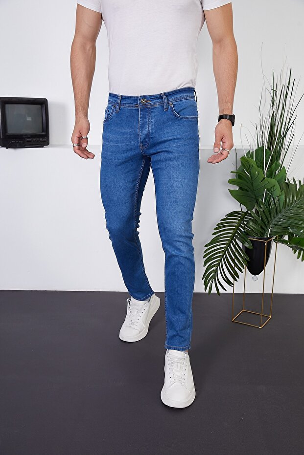 Men's Lycra Slim Fit Denim Trousers