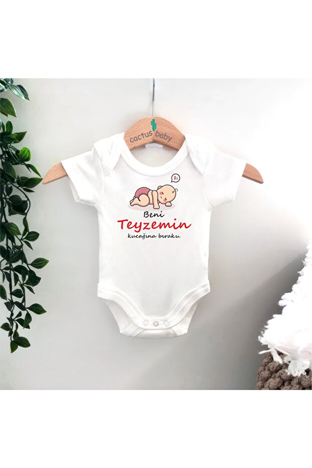 Cactus Baby Aunt Written Printed Cotton White Baby Bodysuit