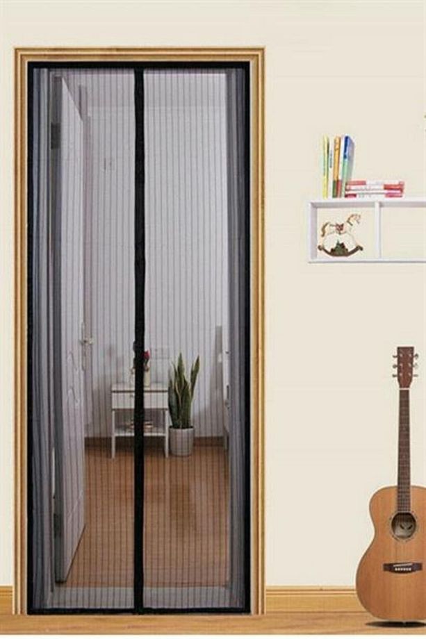 Pratik Manyetik Mıknatıslı Siyah Kapı Sinekliği Tülü 90 X 210 Cm - 3