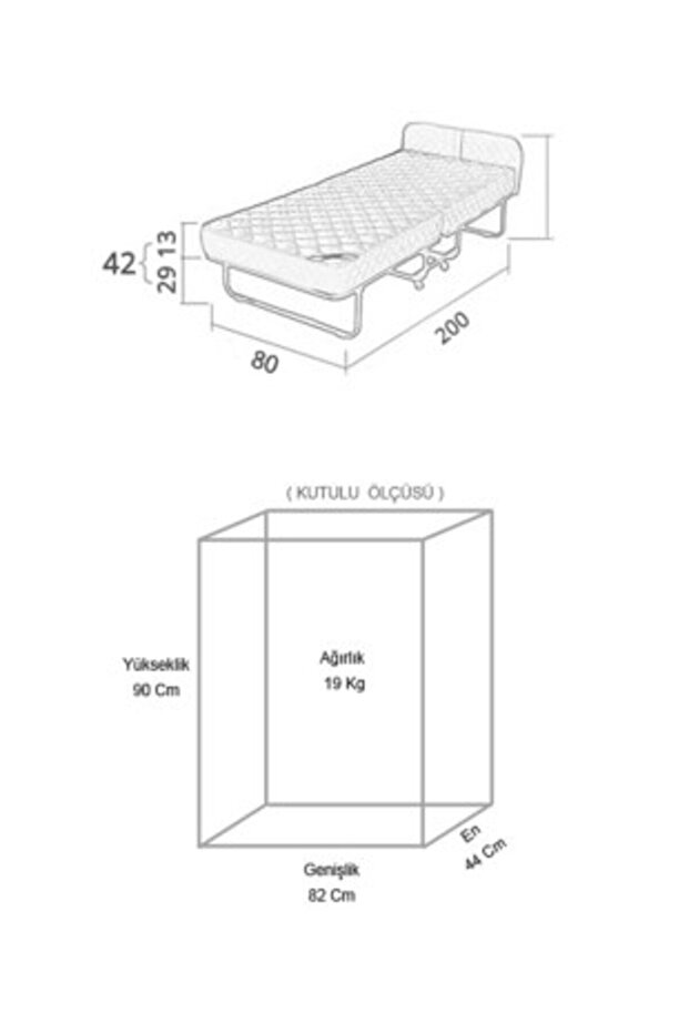 Inci Katlanır Yatak 80x200 Tek Kişilik Katlanır Yatak Karyola Portatif Ek Yatak - 5