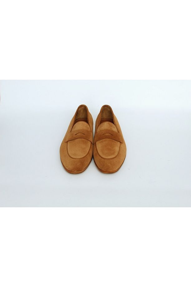 Hakiki Deri Süet Taba Rengi Loafer Ayakkabı - 1