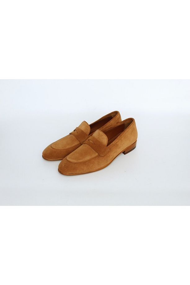 Hakiki Deri Süet Taba Rengi Loafer Ayakkabı - 2