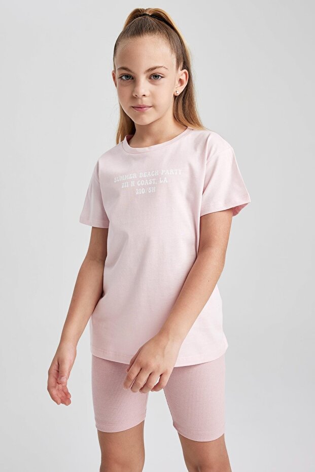 Girl's Printed Short Sleeve T-Shirt B0853a823hs