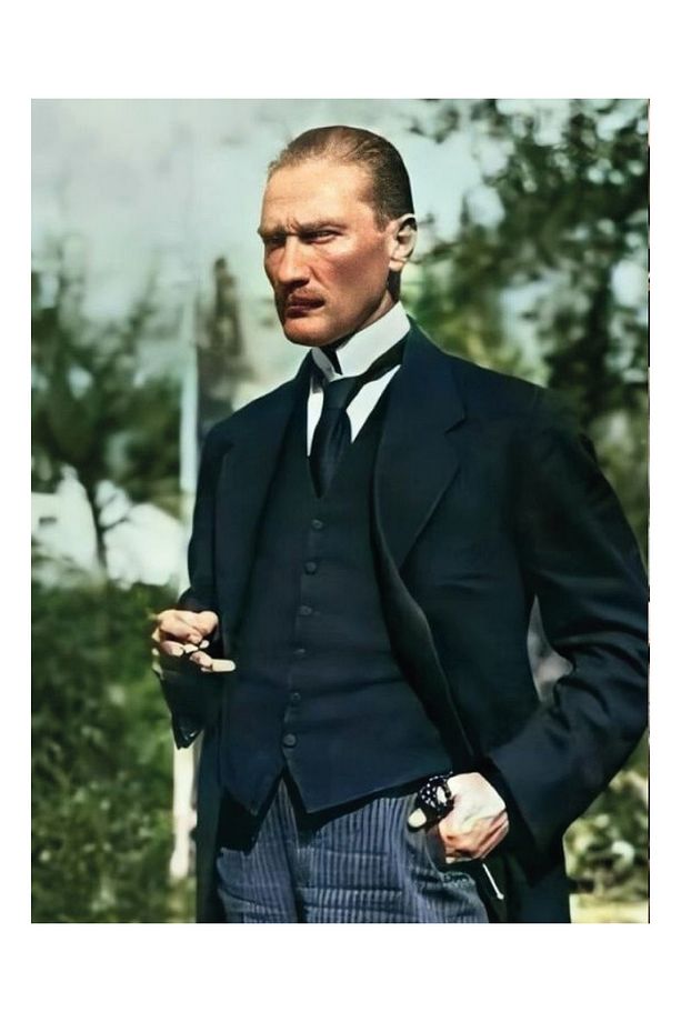 Takvim Yapraklarıyla Atatürk'ün Hayatı - 16'lı Ahşap Tablo Seti | Atatürk Köşesi Dekorasyonu - 5