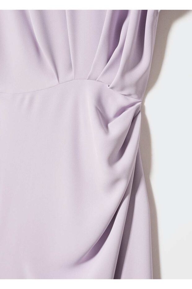 Drape Detaylı Elbise - 5
