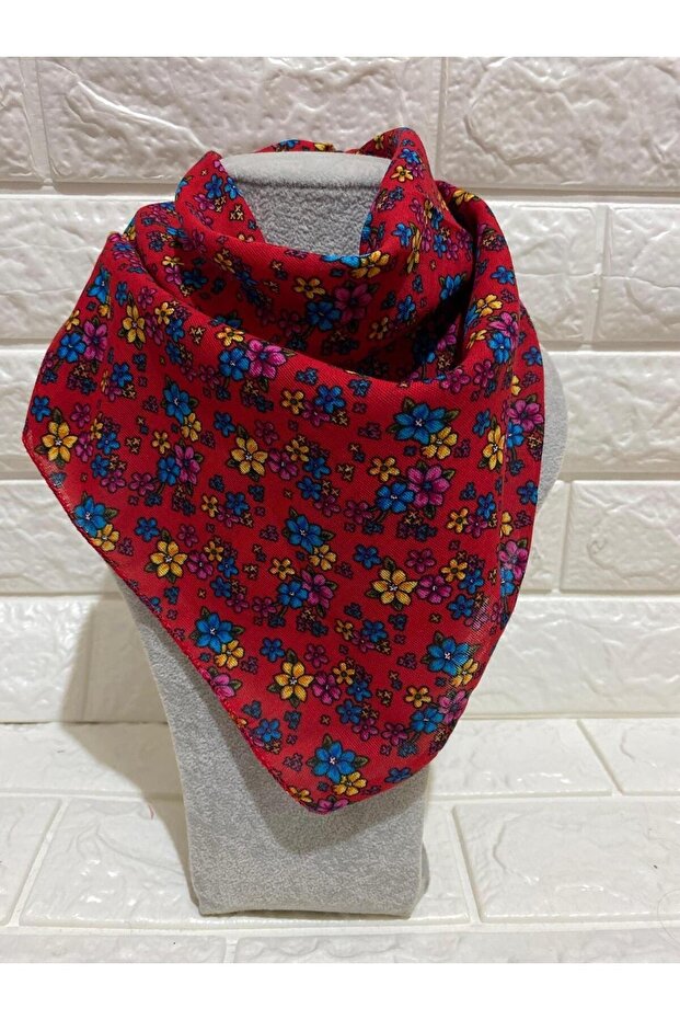 Women's Floral Patterned Cotton Scarf - Tiny Floral Bandana