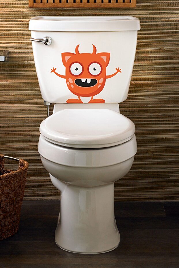 Red Monster Toilet Seat and Bathroom Sticker REDMNSTR01
