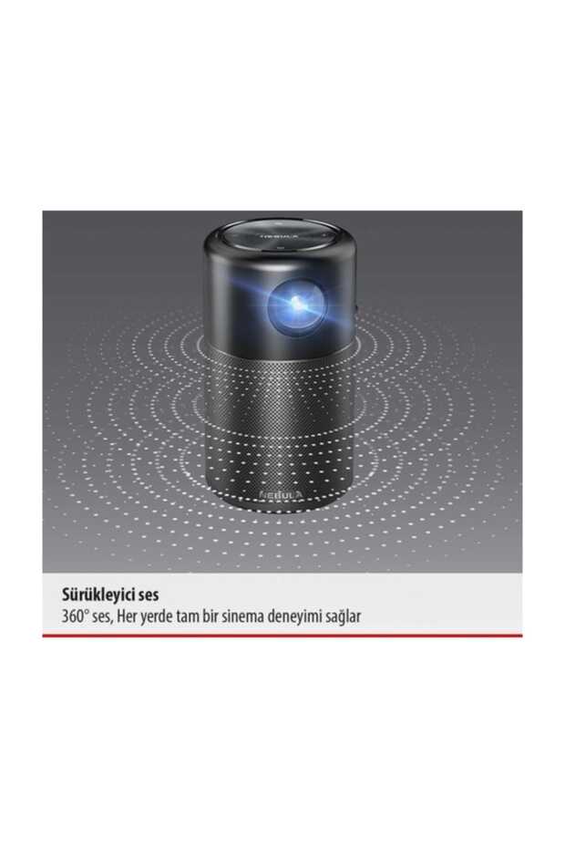 Nebula Capsule Akıllı Taşınabilir WiFi Kablosuz Pico Projeksiyon Cihazı ve Hoparlör 848061050516 - 5