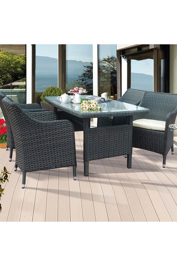 5 Parça , Minderli, Rattan Oturma Grubu, Bahçe Oturma Grubu - 2