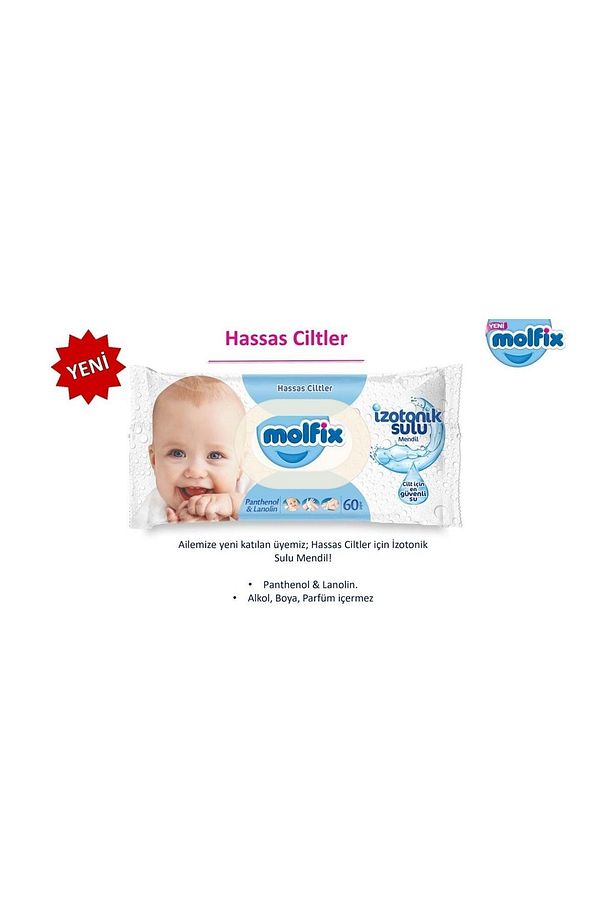 Islak Havlu Mendil İzotonik Hassas Ciltler 48 Li Set 60 Yaprak Plastik Kapaklı - 3